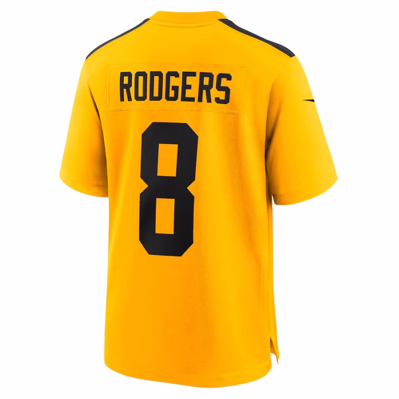 Men's Pittsburgh Steelers Aaron Rodgers Nike Gold Alternate 1933 Throwback Game Jersey - Image 3
