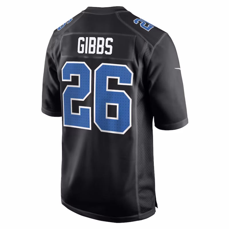 Men's Detroit Lions Jahmyr Gibbs Nike Carbon Black Fashion Jersey - Image 2
