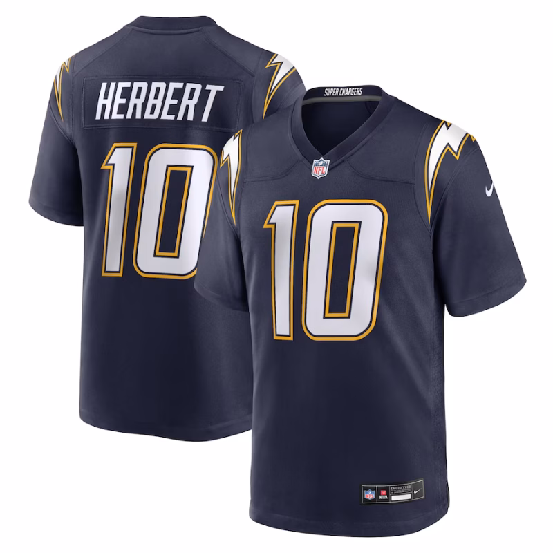 Men's Los Angeles Chargers Justin Herbert Nike Navy Alternate Super Chargers Game Player Jersey