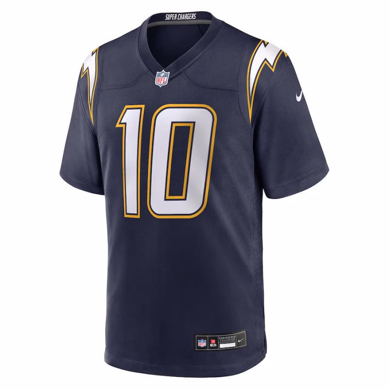 Men's Los Angeles Chargers Justin Herbert Nike Navy Alternate Super Chargers Game Player Jersey - Image 4