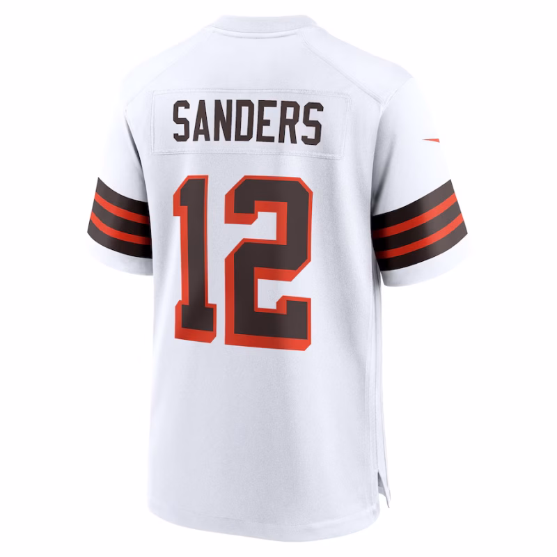 Men's Cleveland Browns Shedeur Sanders Nike White 2025 NFL Draft 2nd Alternate Game Jersey - Image 4