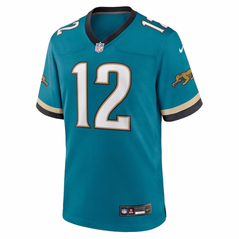 Men's Jacksonville Jaguars Travis Hunter Nike Teal 2025 NFL Draft First Round Pick 2nd Alternate Game Jersey - Image 2