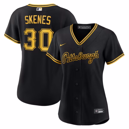 Women's Pittsburgh Pirates Paul Skenes Nike Black Alternate Replica Player Jersey