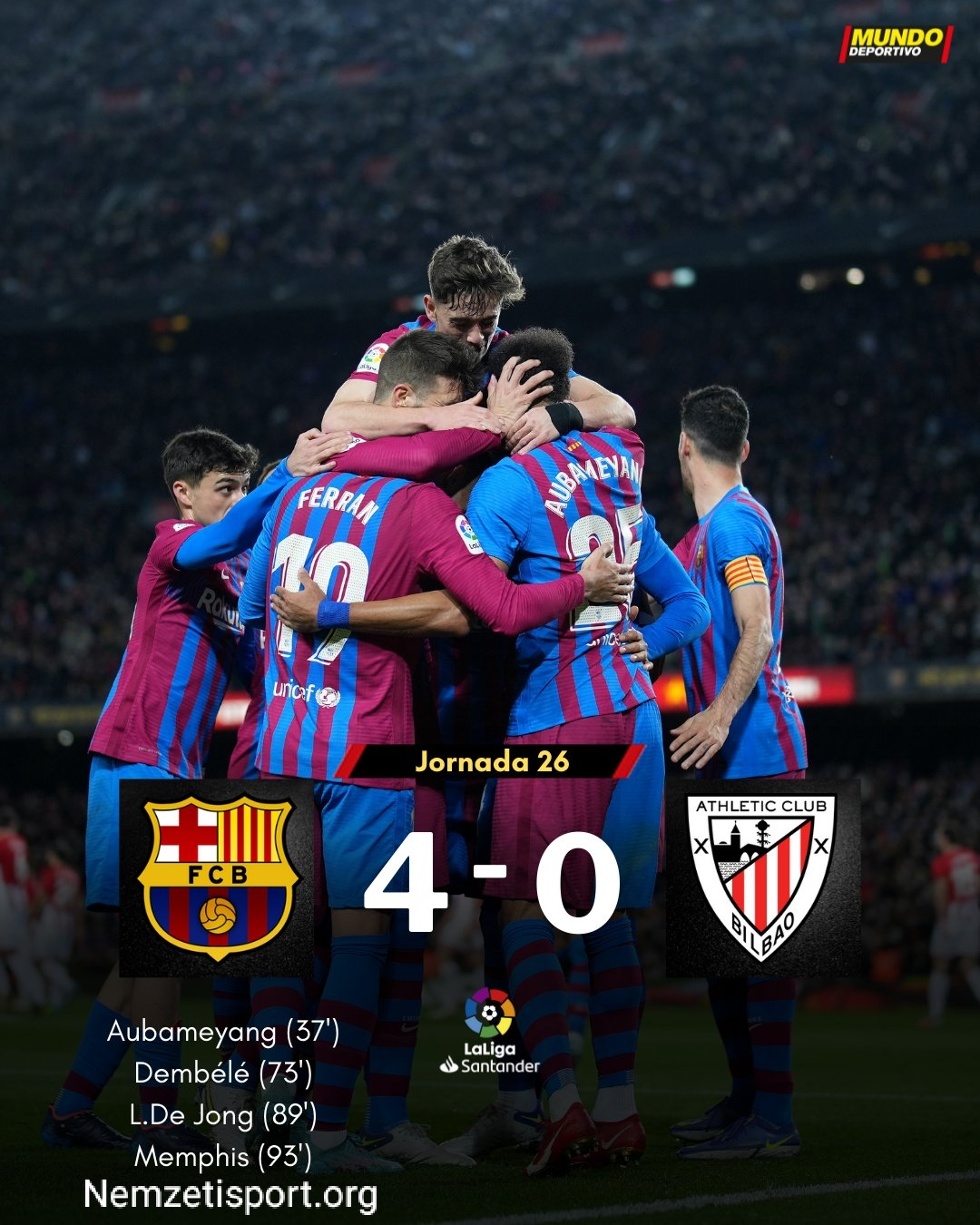 Barcelona győzelem 4-0 la liga