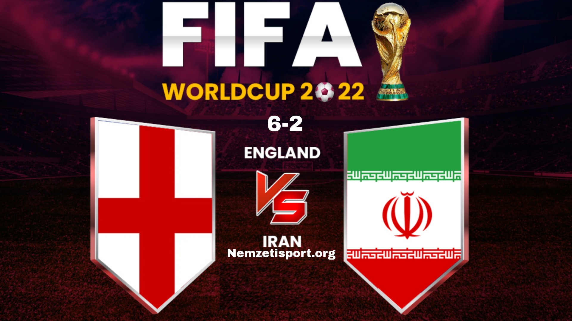 Anglia 6-2 Irán Fifa