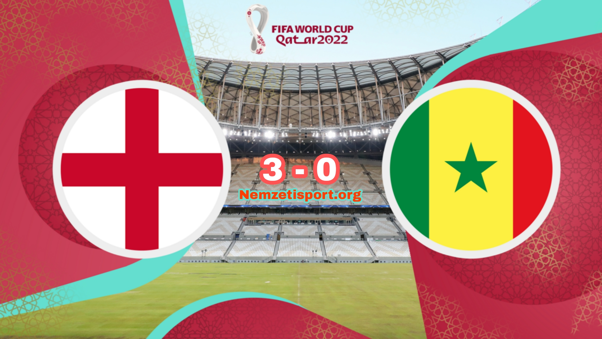 Anglia 3-0 Senegal Legyőzte