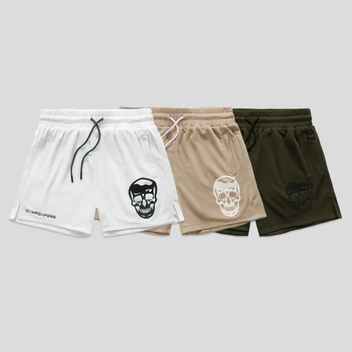 Mesh Training Shorts 3-Pack - White / Khaki / OD Green - Image 1