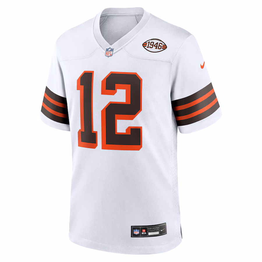 Men's Cleveland Browns Shedeur Sanders Nike White 2025 NFL Draft 2nd Alternate Game Jersey - Image 3