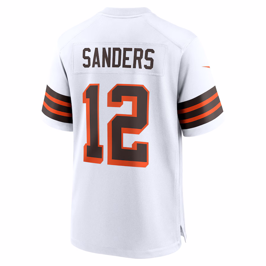 Men's Cleveland Browns Shedeur Sanders Nike White 2025 NFL Draft 2nd Alternate Game Jersey - Image 4
