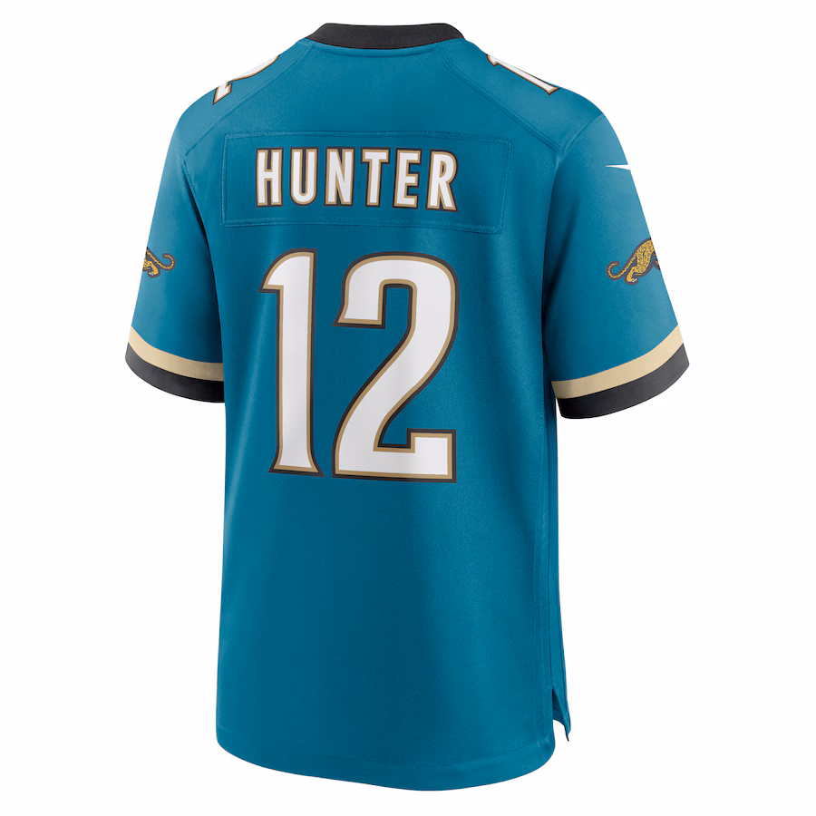 Men's Jacksonville Jaguars Travis Hunter Nike Teal 2025 NFL Draft First Round Pick 2nd Alternate Game Jersey - Image 3