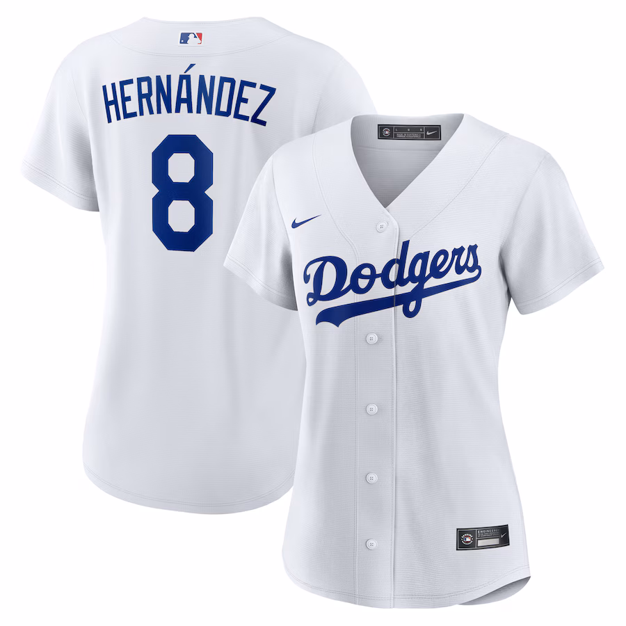 Women's Los Angeles Dodgers Enrique Hernández Nike White Home Replica Jersey