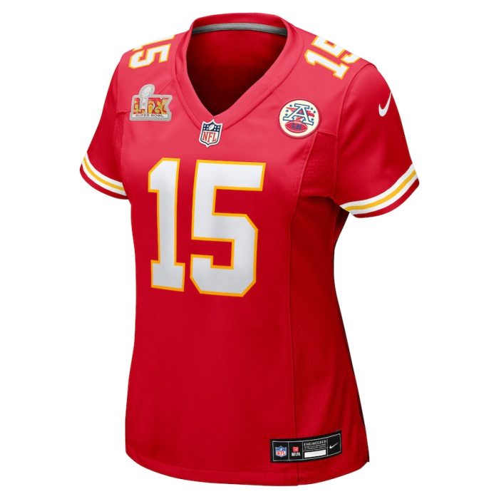 Women's Kansas City Chiefs Patrick Mahomes Nike Red Super Bowl LIX Game Jersey - Image 3